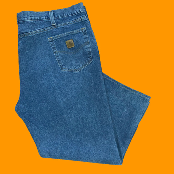 Carhartt Dungaree Fit Medium Wash Blue Denim Jeans Men's Size 48 x 30 - Picture 1 of 8